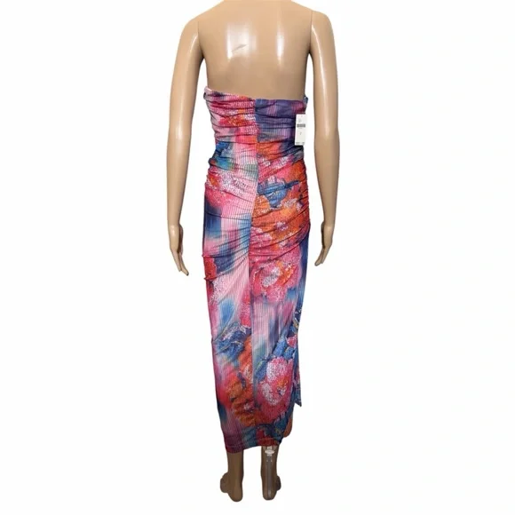 Anthropologie Strapless Dress in Pink and Blue - Picture 2 of 5